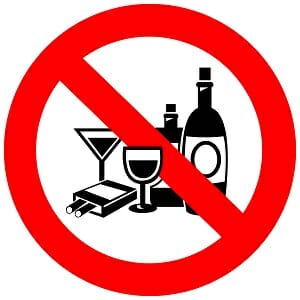 Значок, запрещающий алкоголь